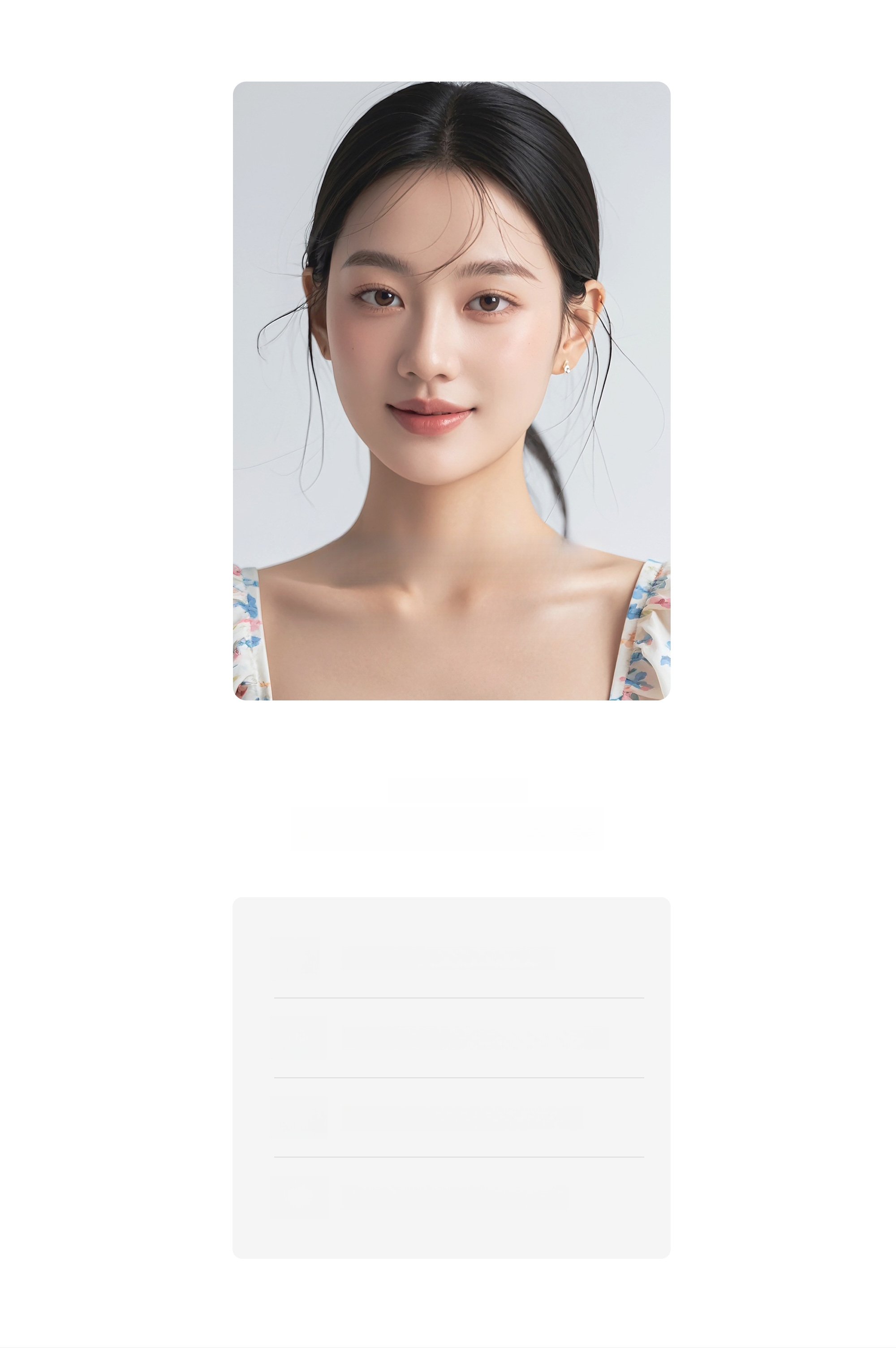 Background introducing candidates for lateral canthoplasty - model with defined eyes