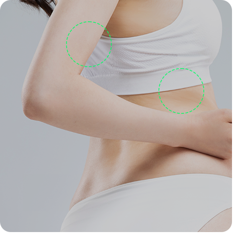 Applied to various localized areas for fat removal and elasticity improvement